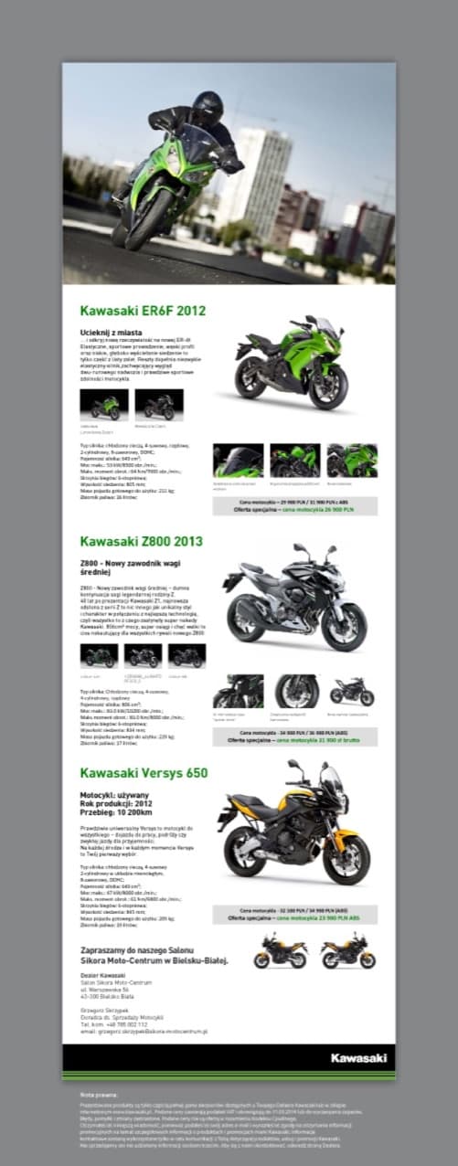 Kawasaki email marketing campaign